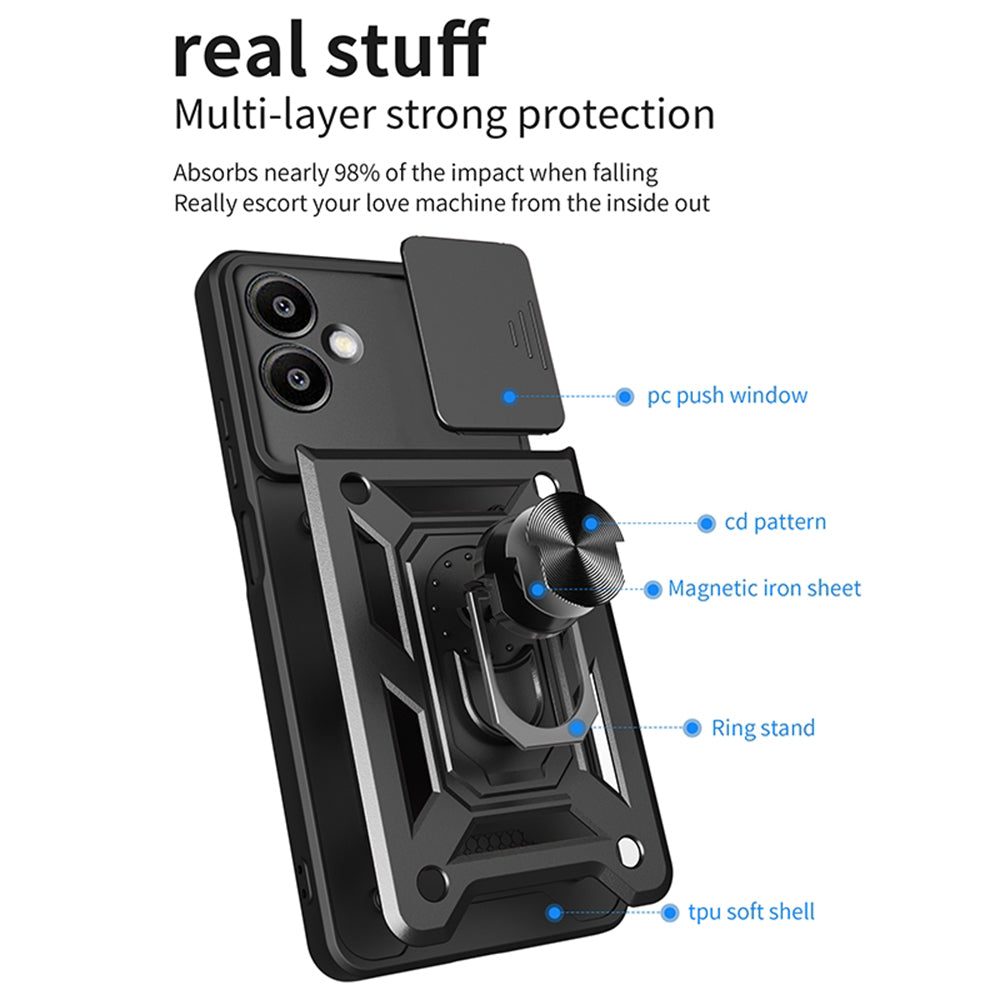 Case for Samsung Galaxy A06 A065, Techsuit, CamShield, Black