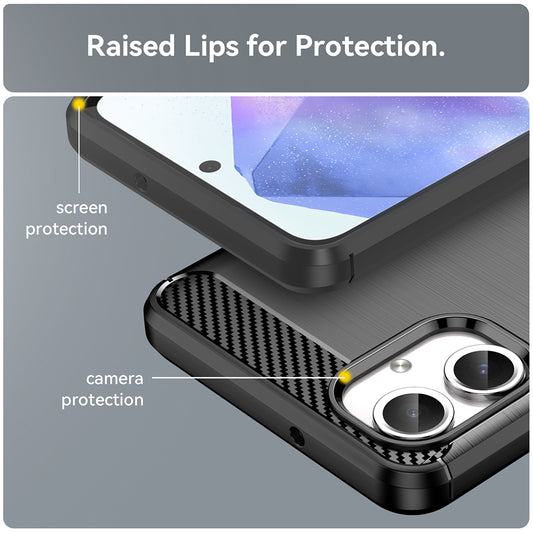Pouzdro pro Samsung Galaxy A06 A065, Techsuit, Carbon, Černé