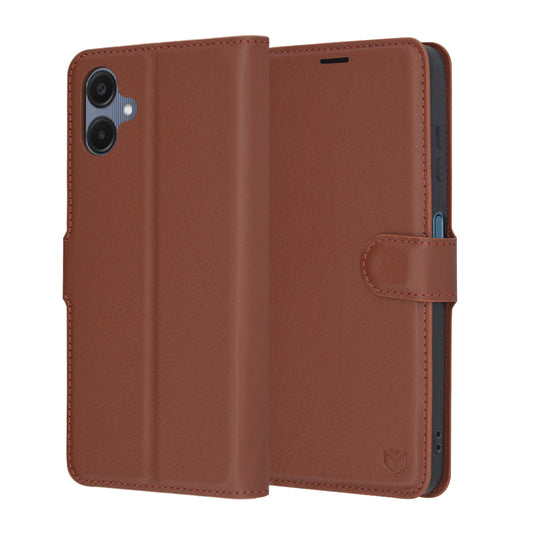 Pouzdro pro Samsung Galaxy A06 A065, Techsuit, kožené folio, hnědé