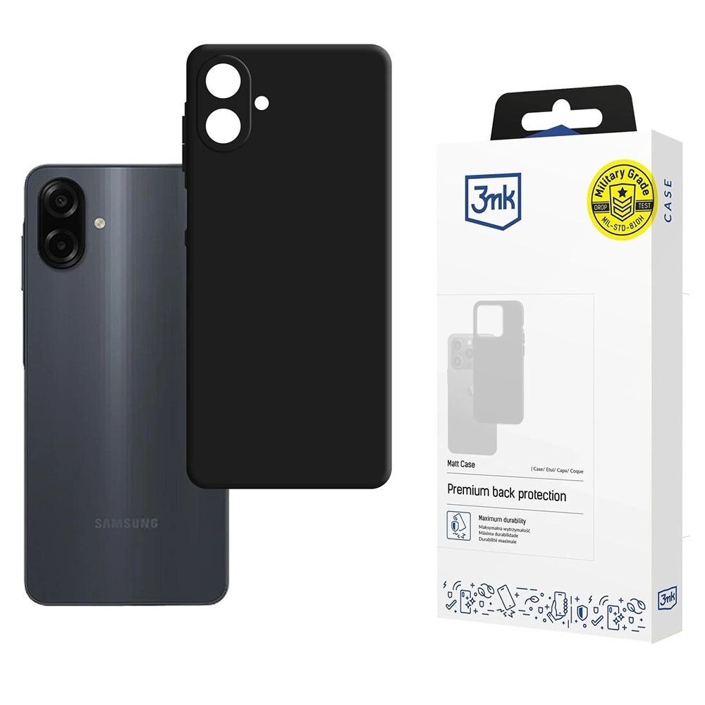 Pouzdro pro Samsung Galaxy A07 4G A075, 3MK, Černá matná