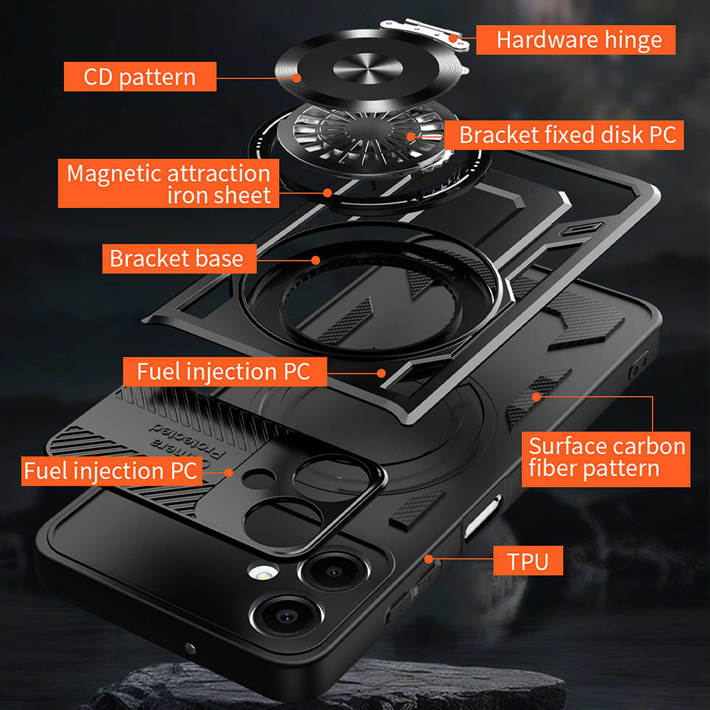 Pouzdro pro Samsung Galaxy A07 4G A075, Techsuit, RuggedCam, Černá