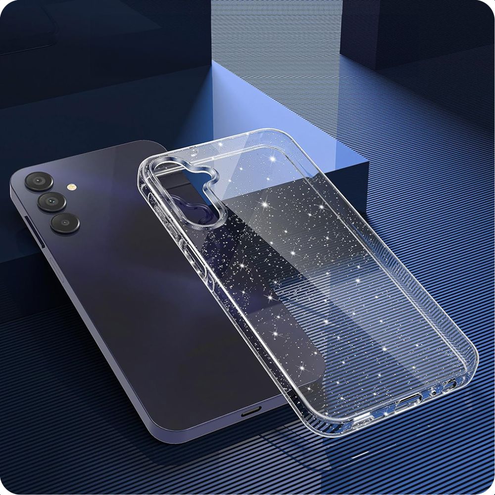 Pouzdro pro Samsung Galaxy A15 5G A156 / A15 A155, Techsuit, SparkleSkin, Průhledné