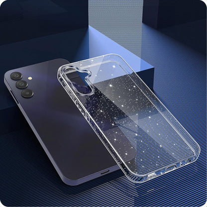 Pouzdro pro Samsung Galaxy A15 5G A156 / A15 A155, Techsuit, SparkleSkin, Průhledné
