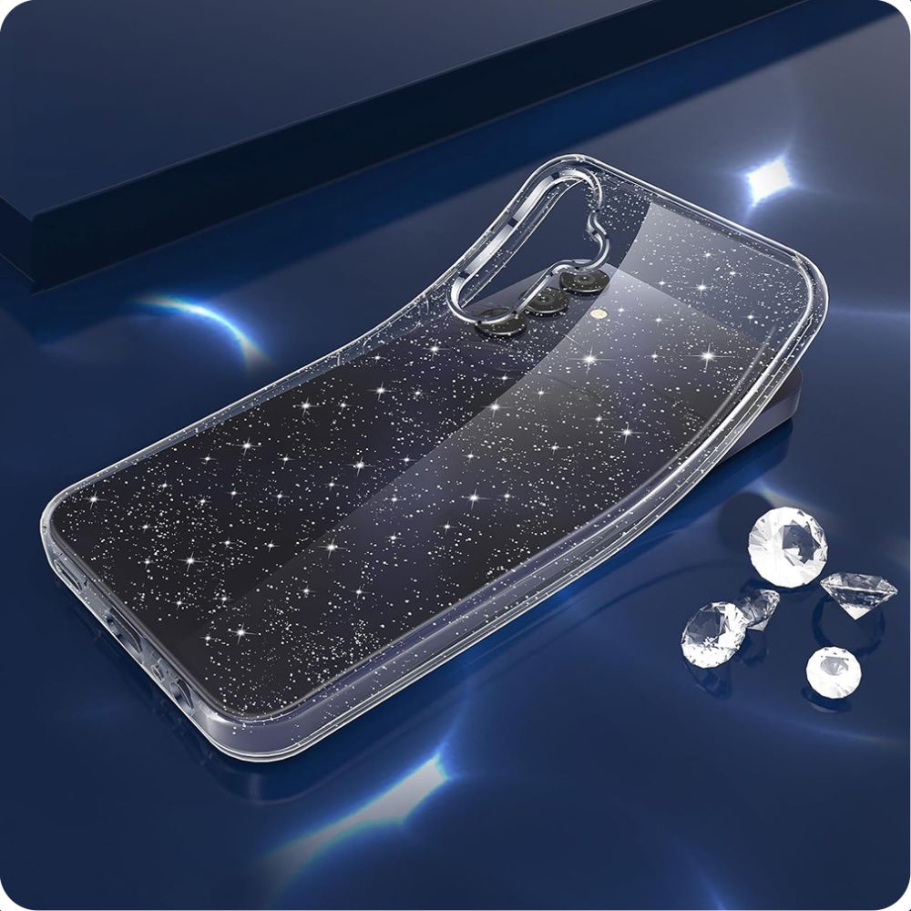 Pouzdro pro Samsung Galaxy A15 5G A156 / A15 A155, Techsuit, SparkleSkin, Průhledné