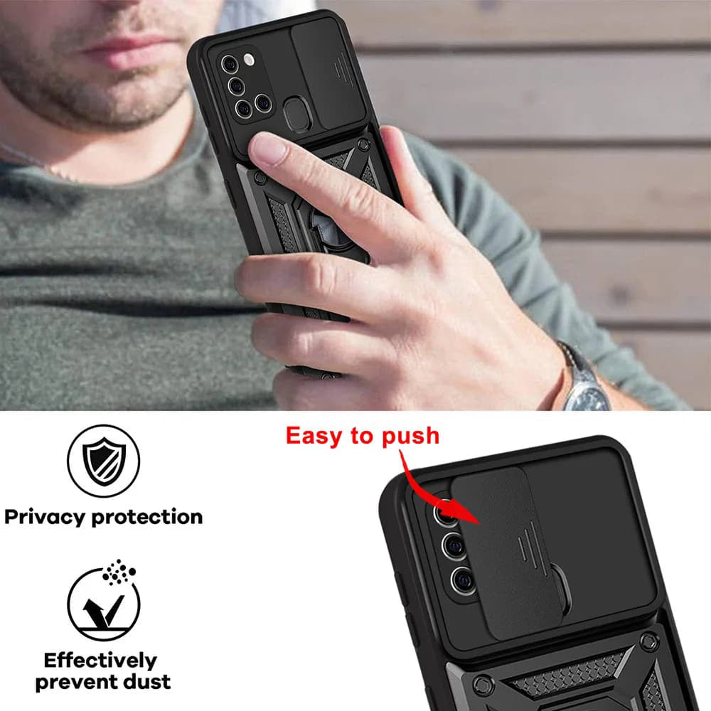 Pouzdro pro Samsung Galaxy A21s A217, Techsuit, CamShield, Černé
