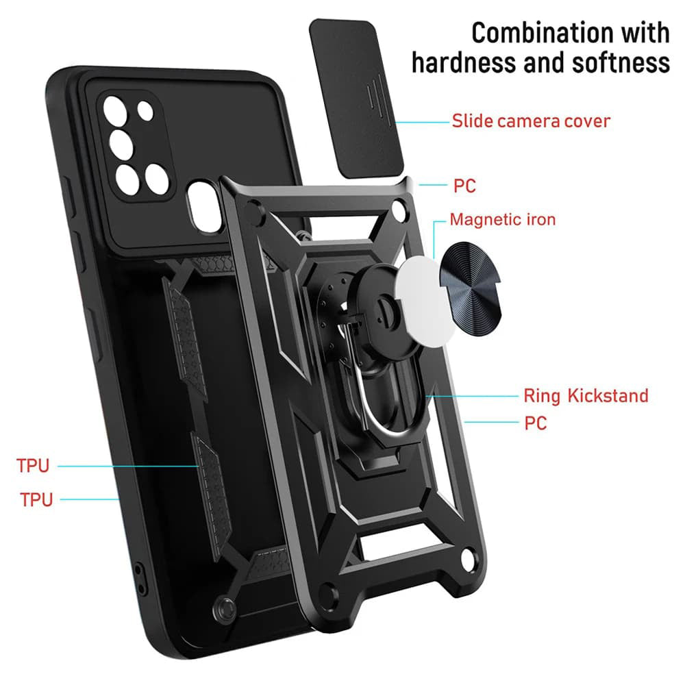 Pouzdro pro Samsung Galaxy A21s A217, Techsuit, CamShield, Černé