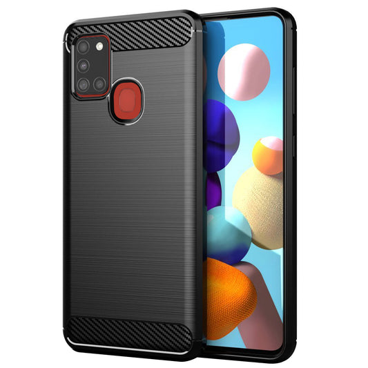 Pouzdro pro Samsung Galaxy A21s A217, Techsuit, Carbon, Černé