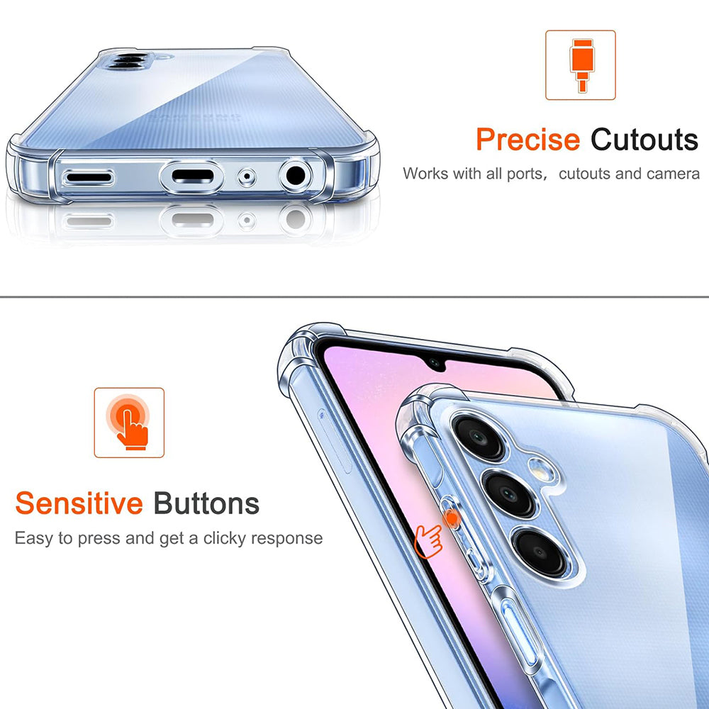 Pouzdro pro Samsung Galaxy A25 A256, Techsuit, nárazuvzdorné průhledné, transparentní