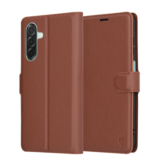 Pouzdro pro Samsung Galaxy A26 A266, Techsuit, kožené folio, hnědé