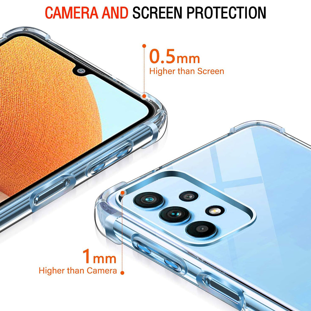 Pouzdro pro Samsung Galaxy A32 A325, Techsuit, nárazuvzdorné průhledné, transparentní