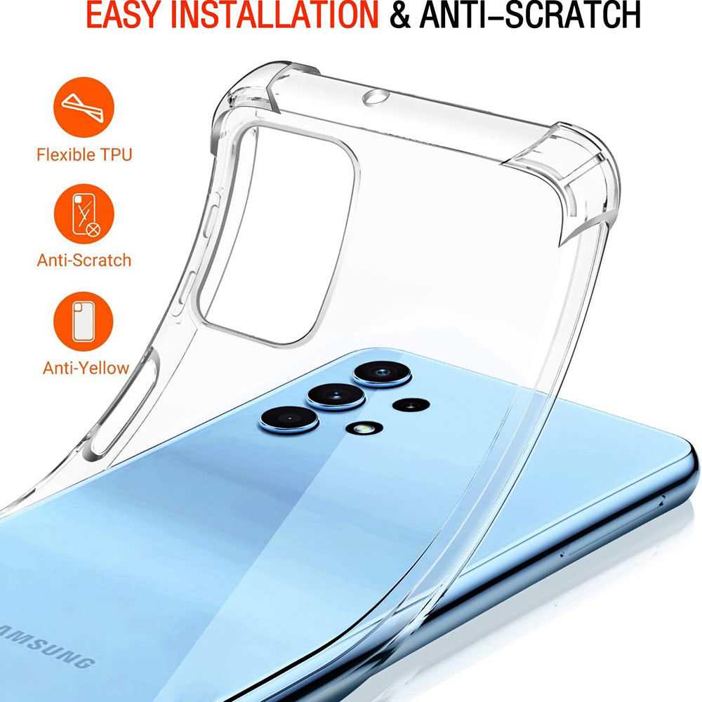 Pouzdro pro Samsung Galaxy A32 A325, Techsuit, nárazuvzdorné průhledné, transparentní