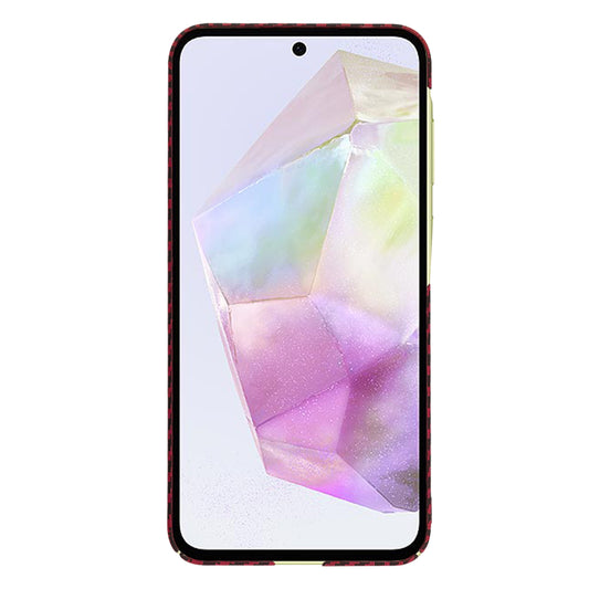 Pouzdro pro Samsung Galaxy A35 5G A356, Techsuit, Carbonite FiberShell, červené
