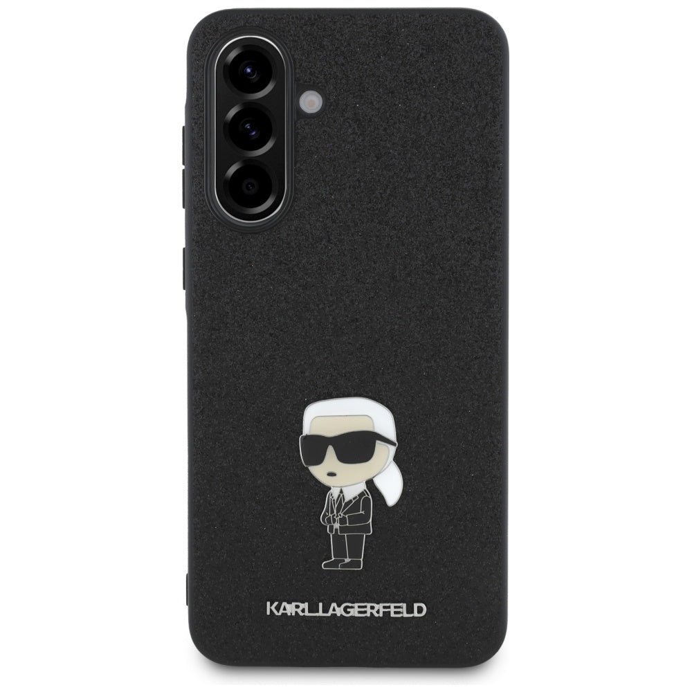 Pouzdro pro Samsung Galaxy A36 A366, Karl Lagerfeld, Glitter Fixed Ikonik Karl, Černá