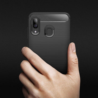 Pouzdro pro Samsung Galaxy A40 A405, Techsuit, Carbon, Černé