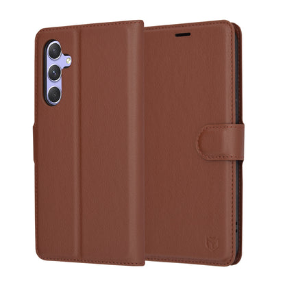 Pouzdro pro Samsung Galaxy A54 A546, Techsuit, kožené folio, hnědé