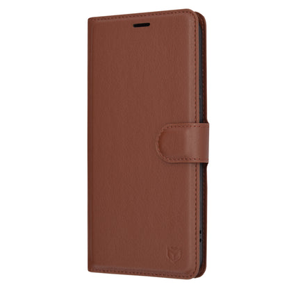Pouzdro pro Samsung Galaxy A54 A546, Techsuit, kožené folio, hnědé