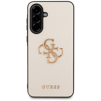 Pouzdro pro Samsung Galaxy A56 A566, Guess, 4G Grained Big and Classic Logo, béžová