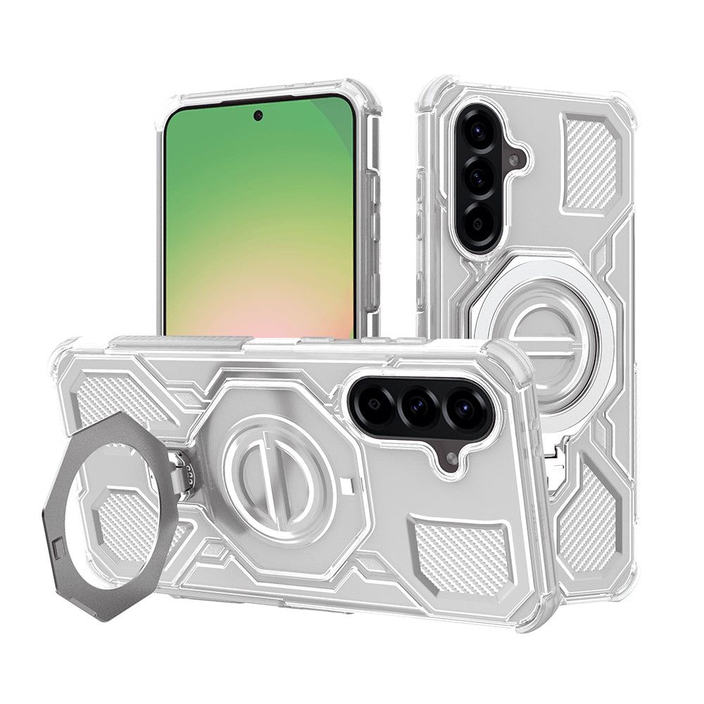 Pouzdro pro Samsung Galaxy A56 A566, Techsuit, Carbon Shield Pro, Bílá