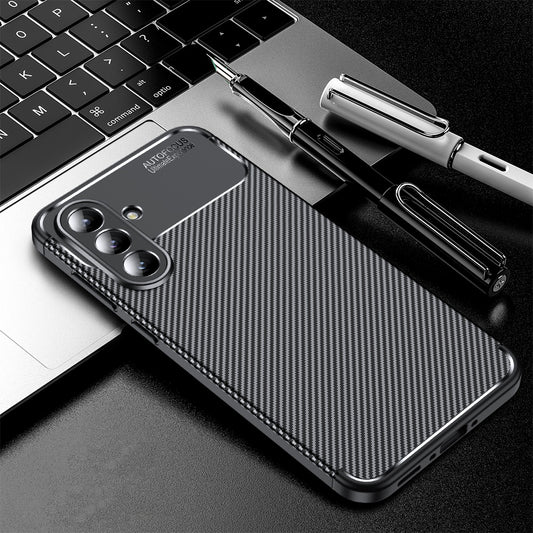 Pouzdro pro Samsung Galaxy A56 A566, Techsuit, CarbonFiber, Černé