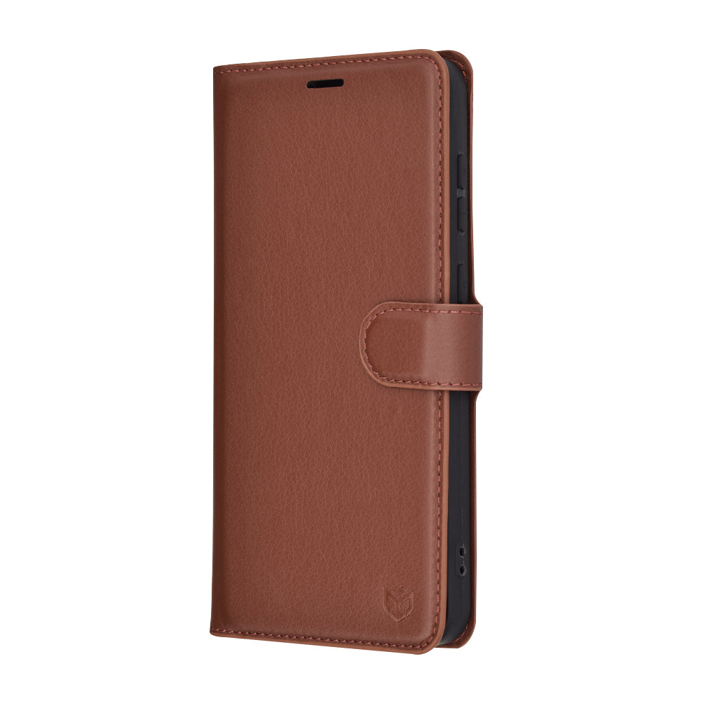 Pouzdro pro Samsung Galaxy A56 A566, Techsuit, kožené folio, hnědé