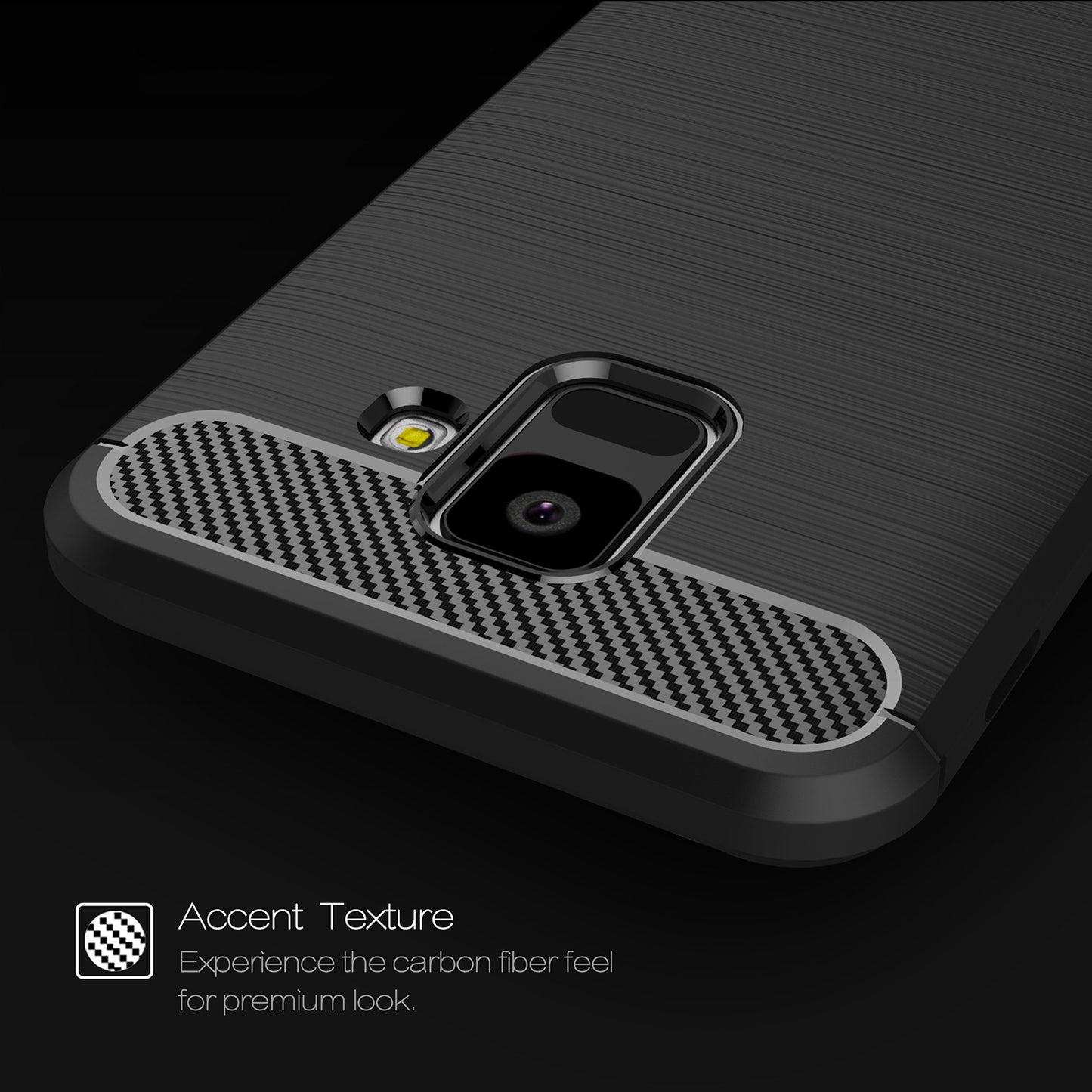 Pouzdro pro Samsung Galaxy A6 (2018) A600, Techsuit, Carbon, Černé