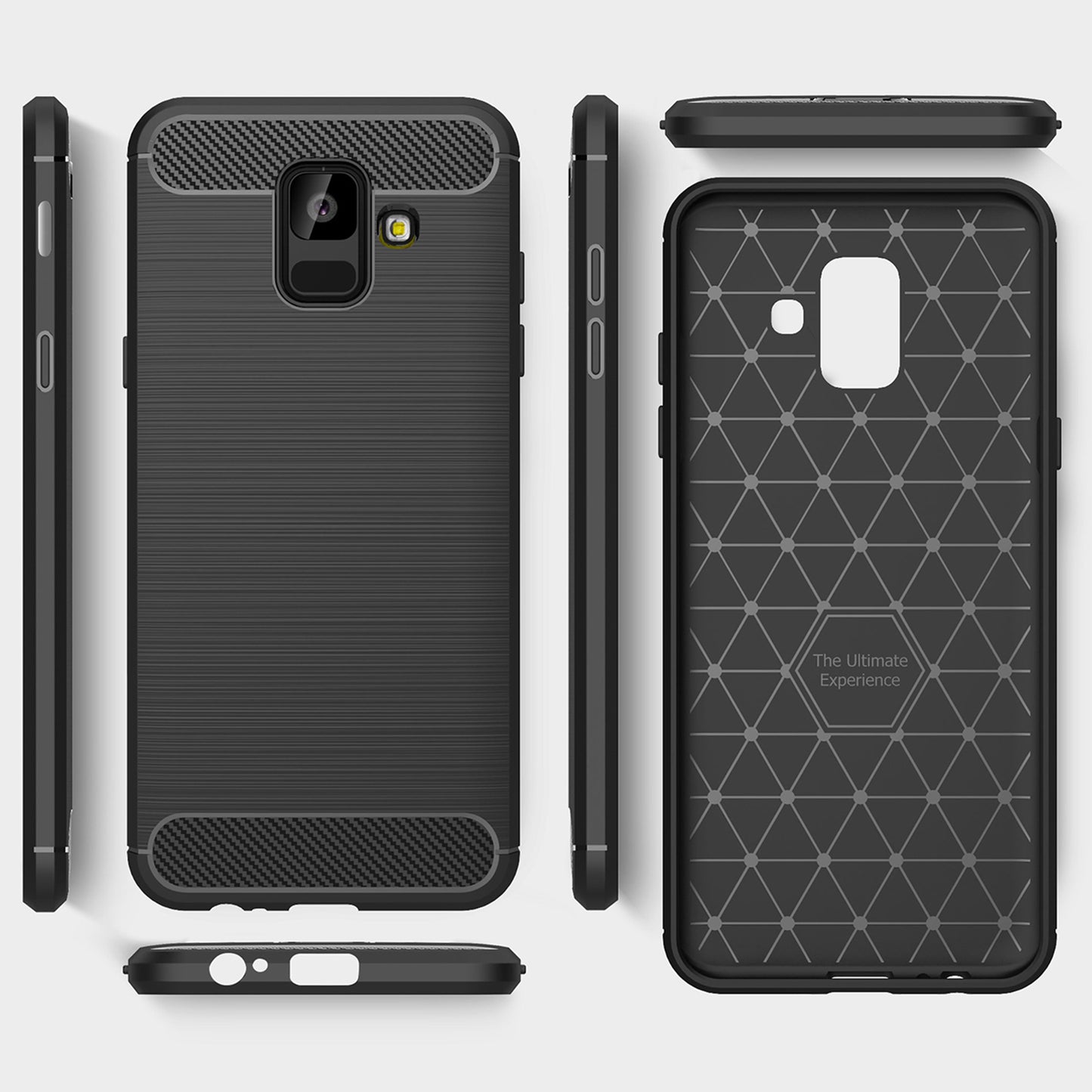 Pouzdro pro Samsung Galaxy A6 (2018) A600, Techsuit, Carbon, Černé