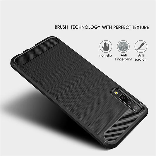 Pouzdro pro Samsung Galaxy A7 (2018) A750, Techsuit, Carbon, Černé