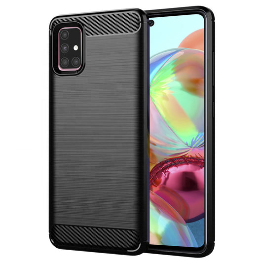 Pouzdro pro Samsung Galaxy A71 A715, Techsuit, Carbon, Černá