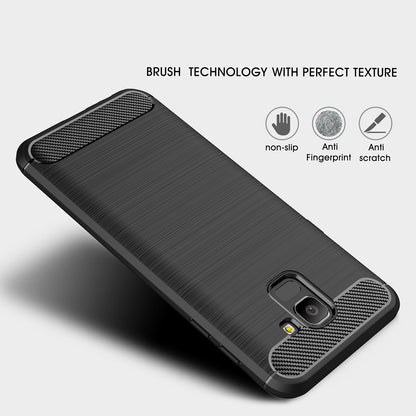 Pouzdro pro Samsung Galaxy J6 J600, Techsuit, Carbon, Černé