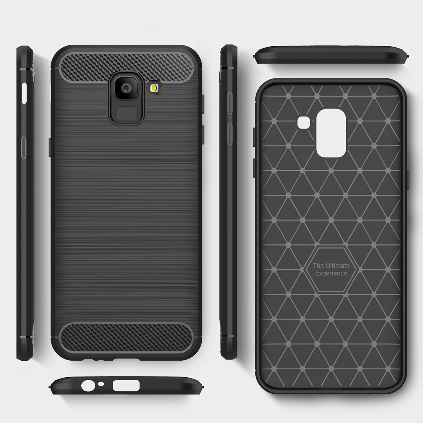 Pouzdro pro Samsung Galaxy J6 J600, Techsuit, Carbon, Černé