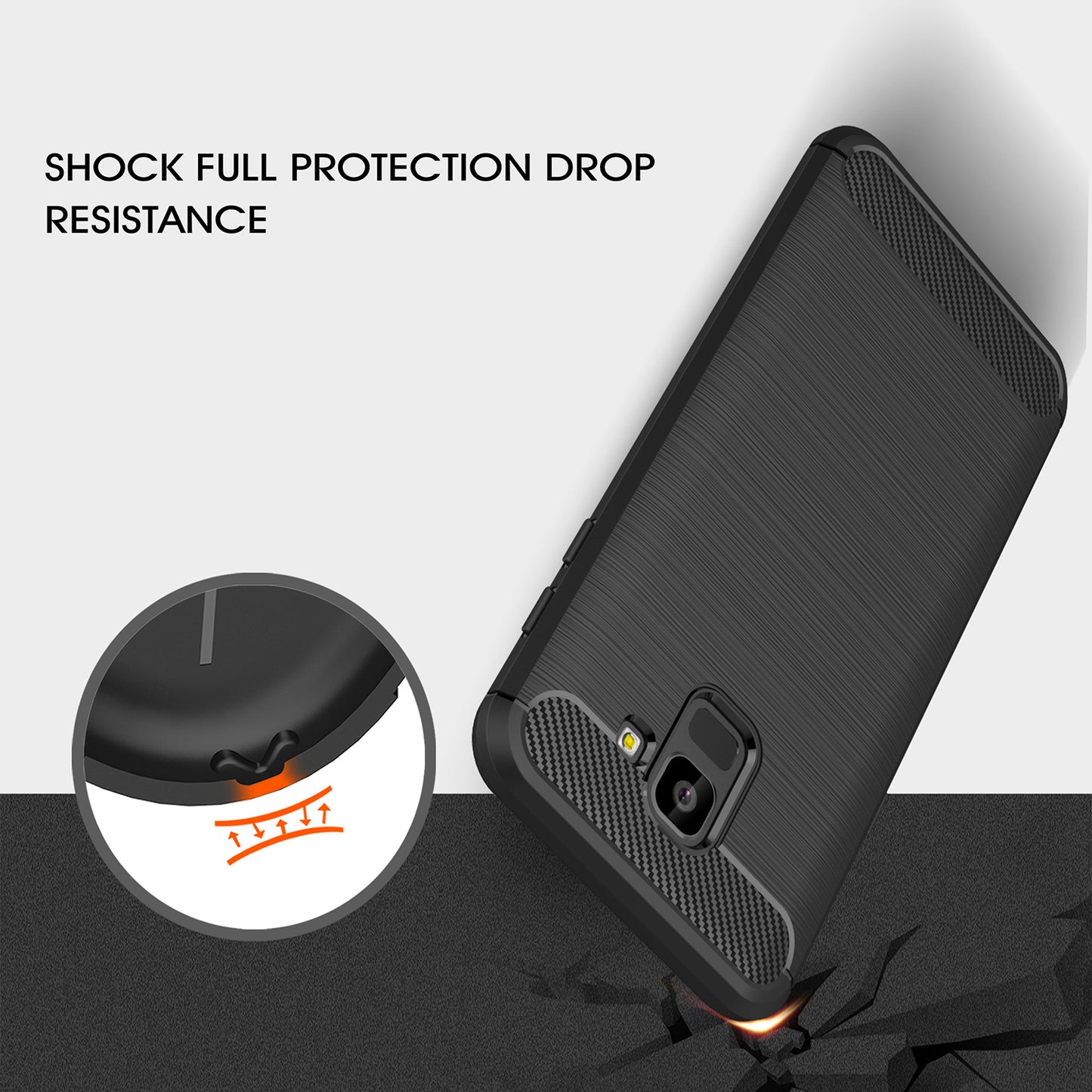 Pouzdro pro Samsung Galaxy J6 J600, Techsuit, Carbon, Černé