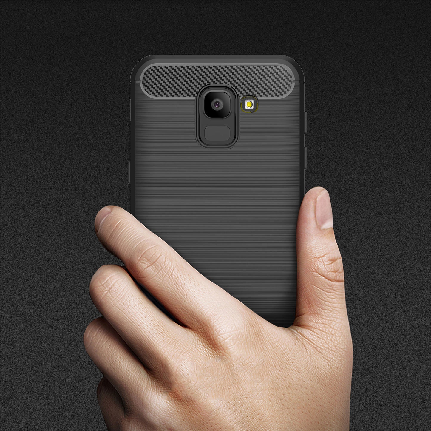 Pouzdro pro Samsung Galaxy J6 J600, Techsuit, Carbon, Černé
