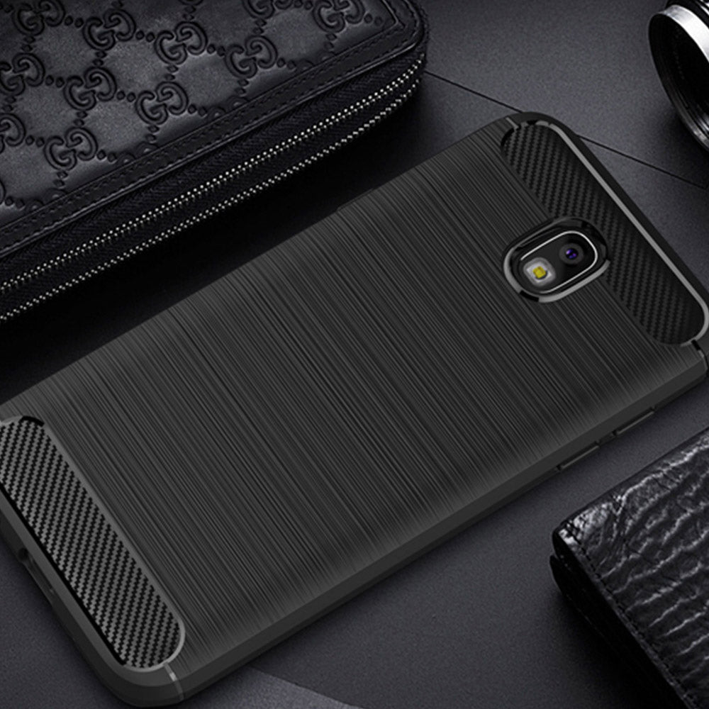 Pouzdro pro Samsung Galaxy J7 (2017) J730, Techsuit, Carbon, Černé