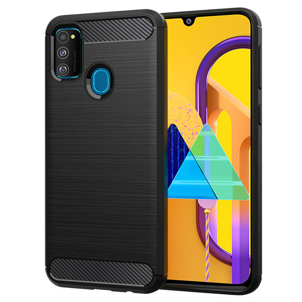 Pouzdro pro Samsung Galaxy M21 M215 / M30s M307, Techsuit, Carbon, Černé