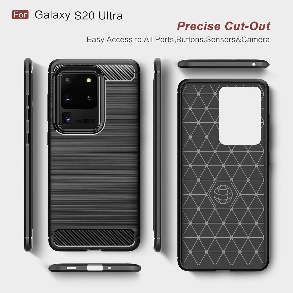 Pouzdro pro Samsung Galaxy S20 Ultra 5G G988 / S20 Ultra G988, Techsuit, Carbon, Černé