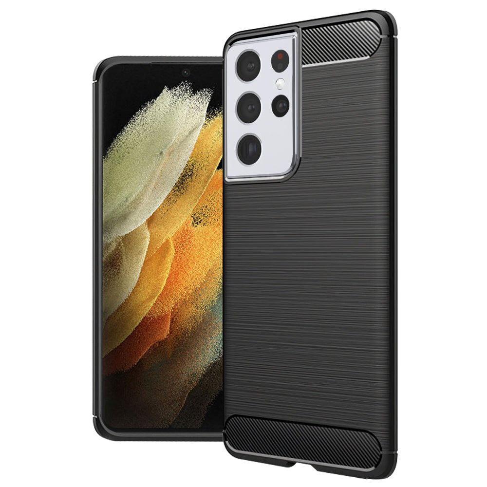 Pouzdro pro Samsung Galaxy S21 Ultra 5G G998, Techsuit, CarbonFiber, Černé