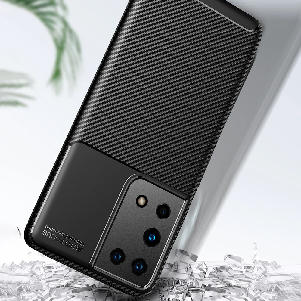 Pouzdro pro Samsung Galaxy S21 Ultra 5G G998, Techsuit, CarbonFiber, Černé