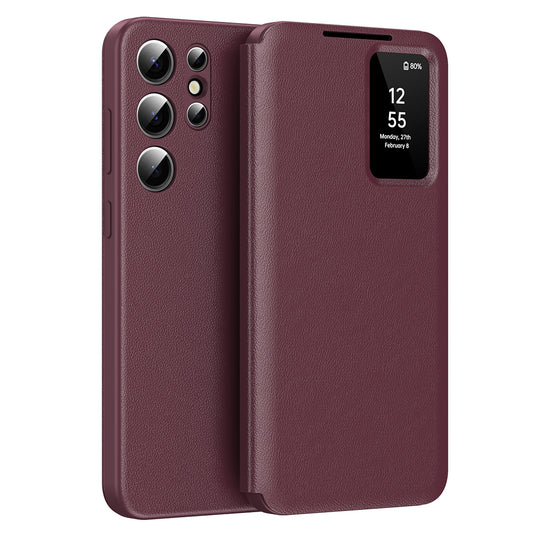 Pouzdro pro Samsung Galaxy S22 Ultra 5G S908, Techsuit, SmartView, Červené