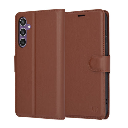 Pouzdro pro Samsung Galaxy S23 FE S711, Techsuit, kožené folio, hnědé