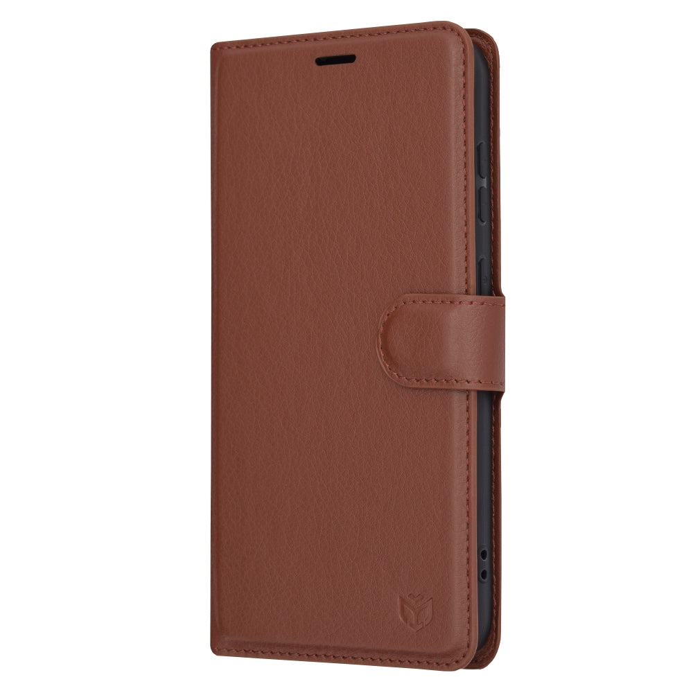 Pouzdro pro Samsung Galaxy S23 FE S711, Techsuit, kožené folio, hnědé
