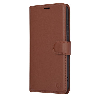 Pouzdro pro Samsung Galaxy S23 FE S711, Techsuit, kožené folio, hnědé