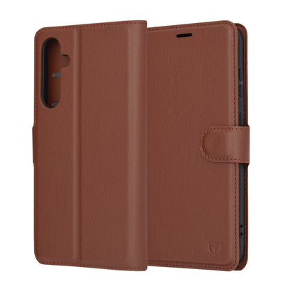 Pouzdro pro Samsung Galaxy S23 FE S711, Techsuit, kožené folio, hnědé