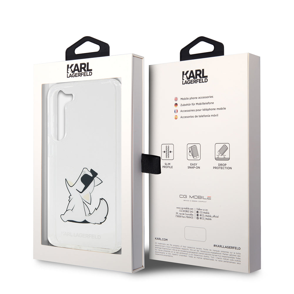 Case for Samsung Galaxy S23+ S916, Karl Lagerfeld, Choupette Eat, Transparent