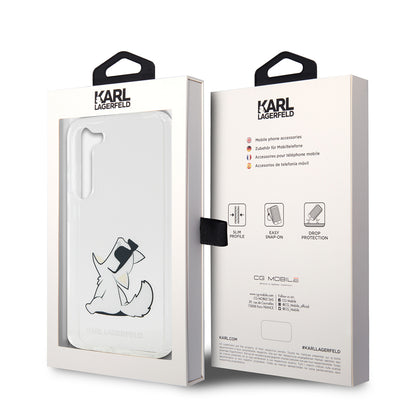 Case for Samsung Galaxy S23+ S916, Karl Lagerfeld, Choupette Eat, Transparent
