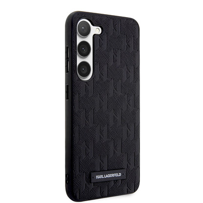 Pouzdro pro Samsung Galaxy S23+ S916, Karl Lagerfeld, Saffiano Monogram Metal Logo, Černá