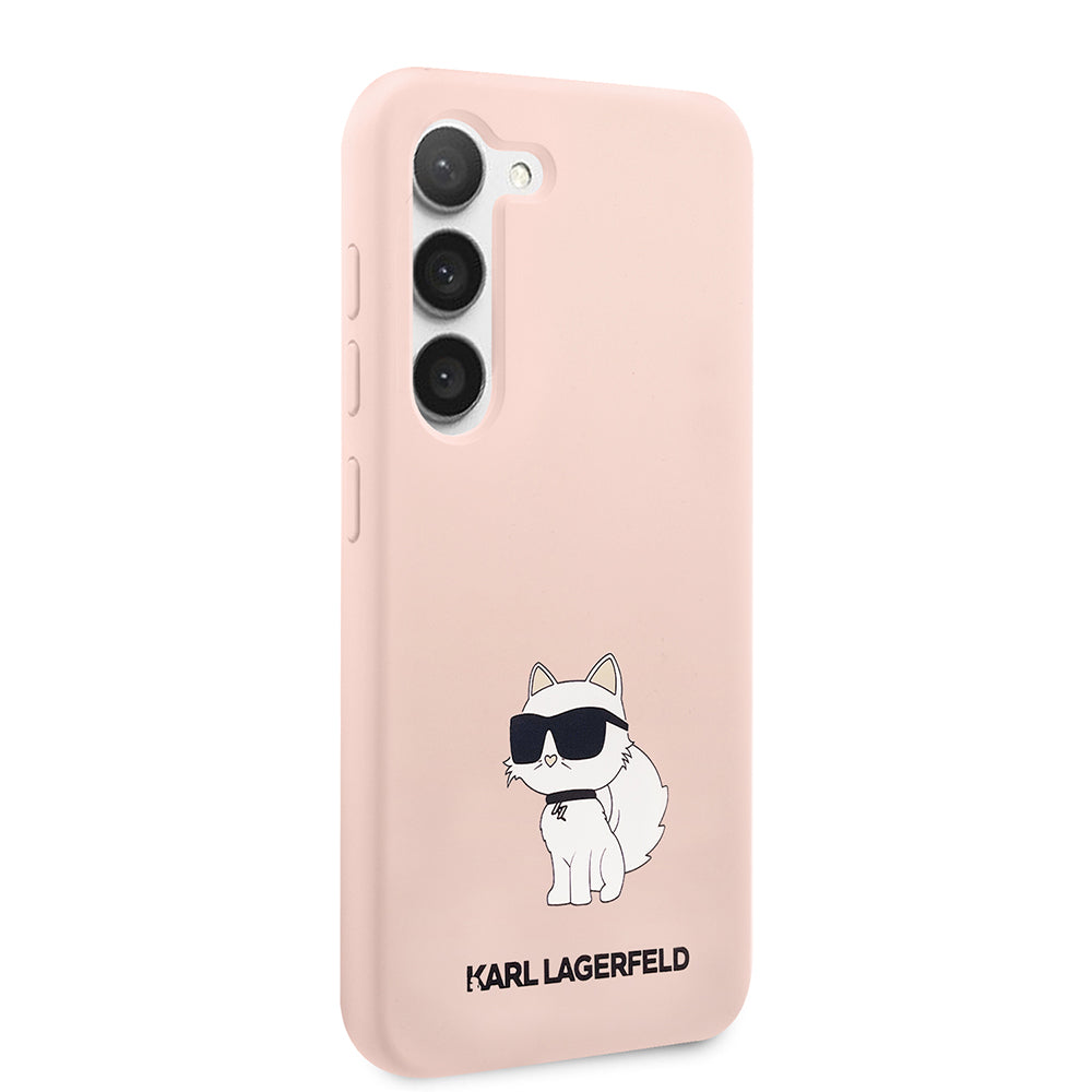 Pouzdro pro Samsung Galaxy S23+ S916, Karl Lagerfeld, Silicone Choupette, Růžové