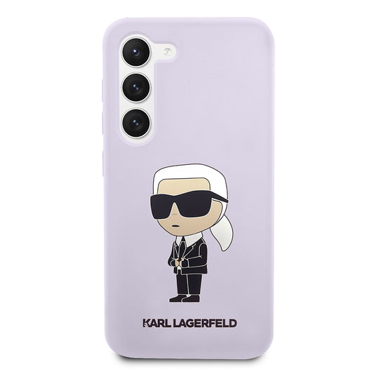 Pouzdro pro Samsung Galaxy S23+ S916, Karl Lagerfeld, Silicone Ikonik Karl, Fialové