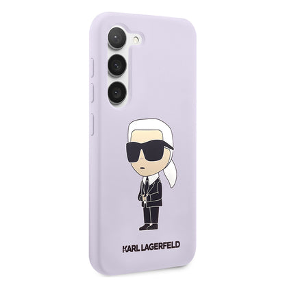 Pouzdro pro Samsung Galaxy S23+ S916, Karl Lagerfeld, Silicone Ikonik Karl, Fialové