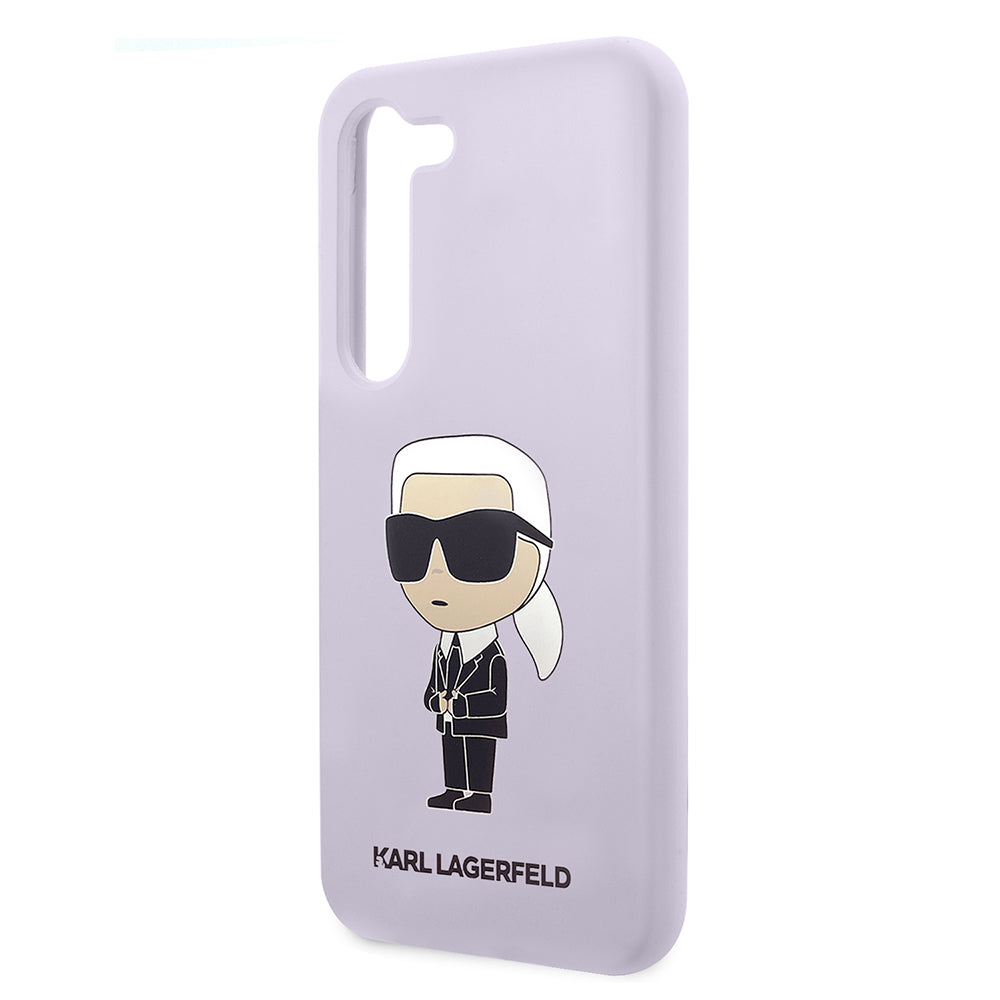 Pouzdro pro Samsung Galaxy S23+ S916, Karl Lagerfeld, Silicone Ikonik Karl, Fialové