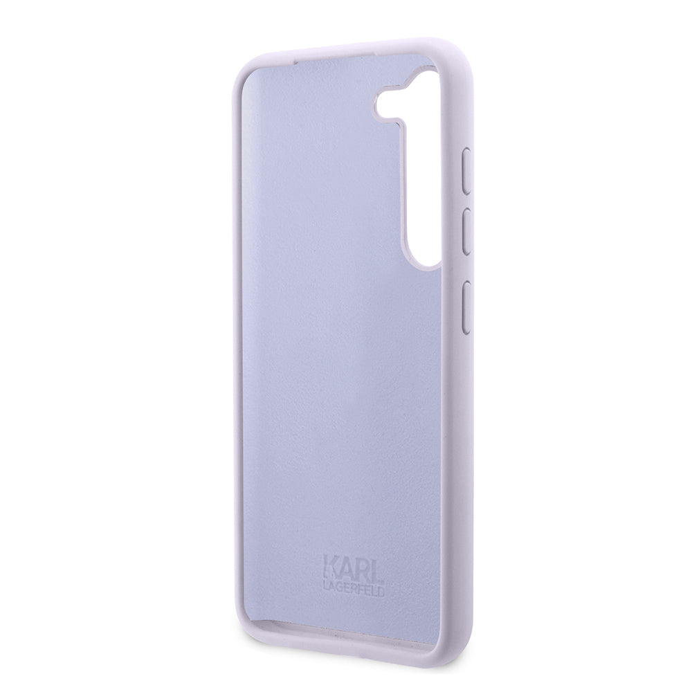Pouzdro pro Samsung Galaxy S23+ S916, Karl Lagerfeld, Silicone Ikonik Karl, Fialové